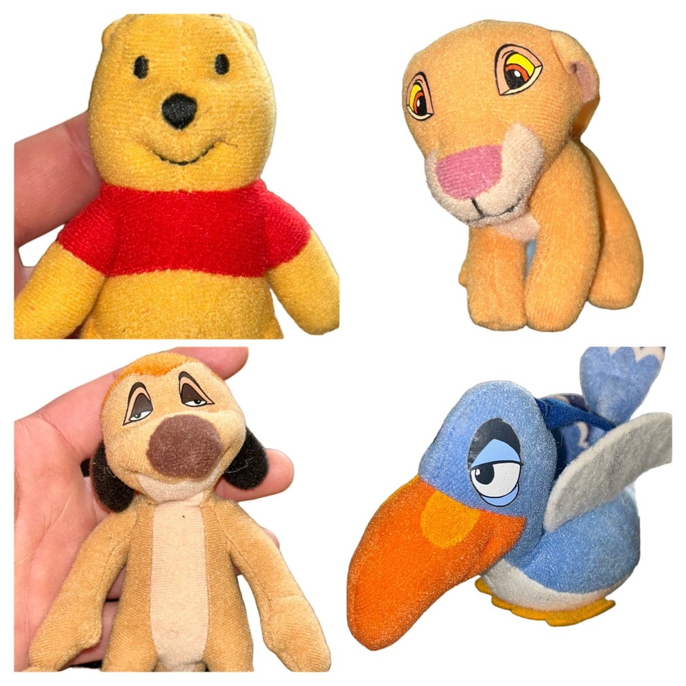 Vintage McDonald’s Disney Lion King And Winnie The Pooh Mini Plush Toy Lot Of 4